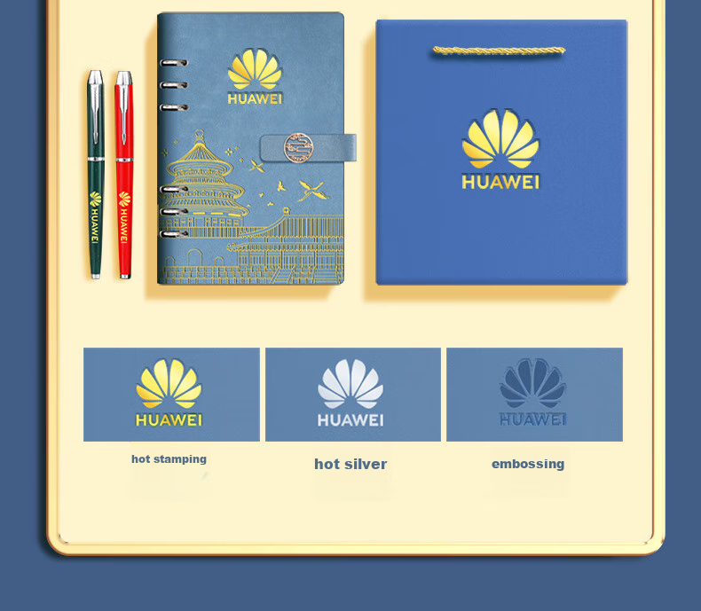 Faramon National Trend A5/160-Page Loose-Leaf Notebook, High-Quality Chinese-Style Journal, Business Office Detachable Meeting Record Book, Diary, Customizable, Blue 3