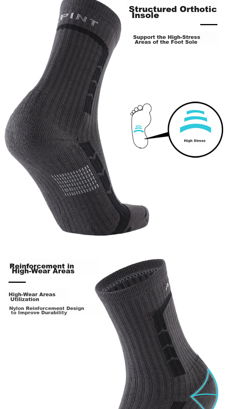 ALPINT MOUNTAIN Men's Professional Hiking Socks, CoolMax Socks, High-Top Quick-Drying Breathable Sports Socks for Outdoor Trekking 5