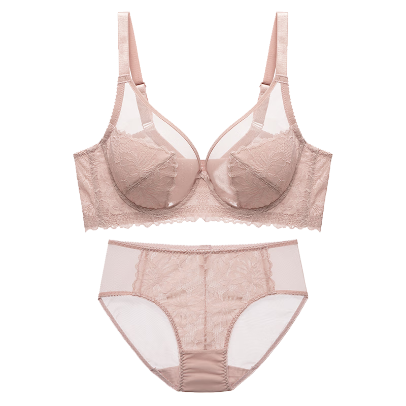 Ordifen 26 New Style Bra, Minimizing for Large Breasts, Full Coverage, Ultra-Thin, Low-Collar, Brassiere Set, Plus Size Women's Bra XB3314