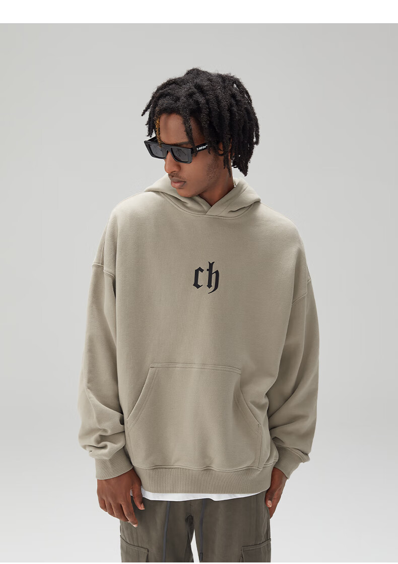 CHINISM CH Sweatshirt for Men, Spring And Autumn Classic Simple Couple's Top, Heavyweight American-Style Hoodie, Sports Casual Pullover Hooded Sweatshirt 24