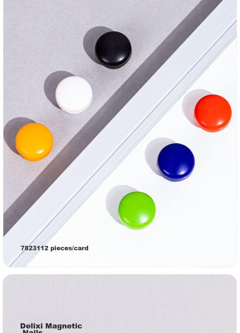 Deli 12 Pieces/card Colored Spherical Magnetic Pins, Refrigerator Stickers Whiteboard Accessories Round Magnetic Particles Small Magnetic Buttons Strong Magnet Magnetic Iron Stone Buckle Magnetic Pins Teaching Office Use Children Teachers 7823 2