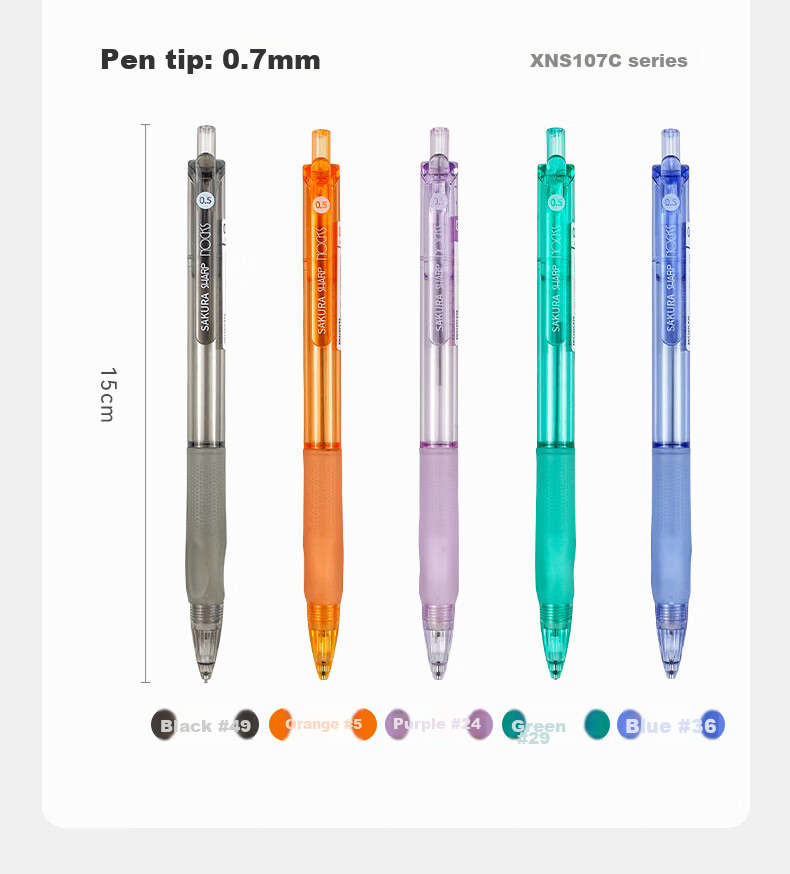 SAKURA Mechanical Pencil 0.5mm Student Writing Drawing Drafting NOCKS Series Triangular Grip Non-Slip Mechanical Pencil Candy Blue 3