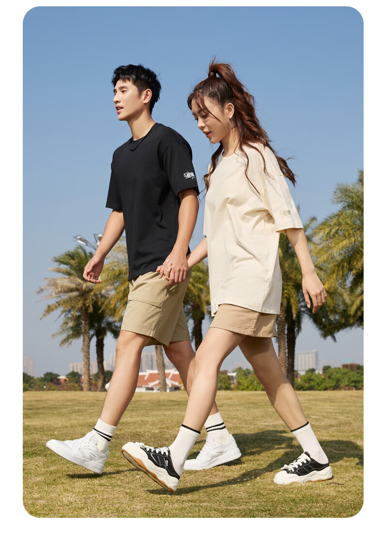 QIAODAN Short-Sleeve T-Shirt, Unisex Style for Men And Women, New Summer Release, Breathable Thin Fabric, Solid Color Undershirt, Couple's Wear 9