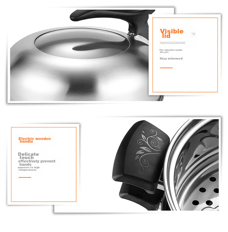 Debo Tang Steamer Pot, 304 Stainless Steel, Two-Layer Steamer Pot, Compatible with Induction Cookers, Wokeli 30cm 4