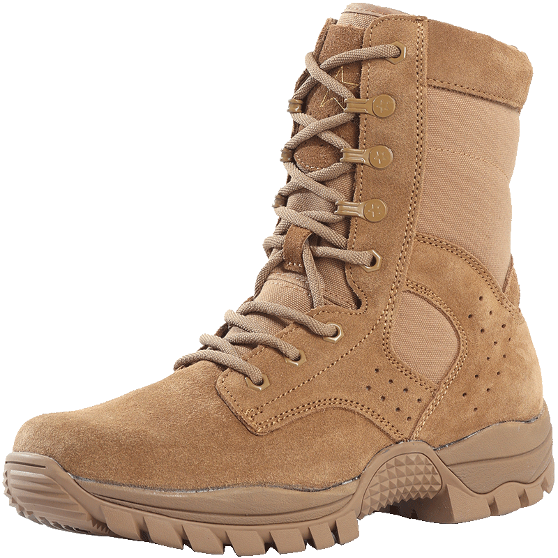 3514 New Brown Combat Boots, High-Top Side Zipper, Wear-Resistant Tactical Boots, Outdoor Hiking Desert Boots for Men, Size 40