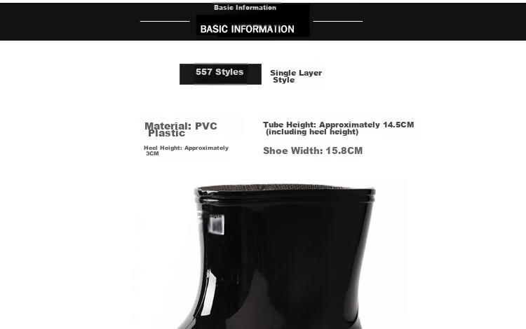 Warrior Men's Low-Top Adult Rain Boots, Rubber Shoes, Waterproof Shoes, Water Boots HXL57-S, Black Single Layer, Size 43 9