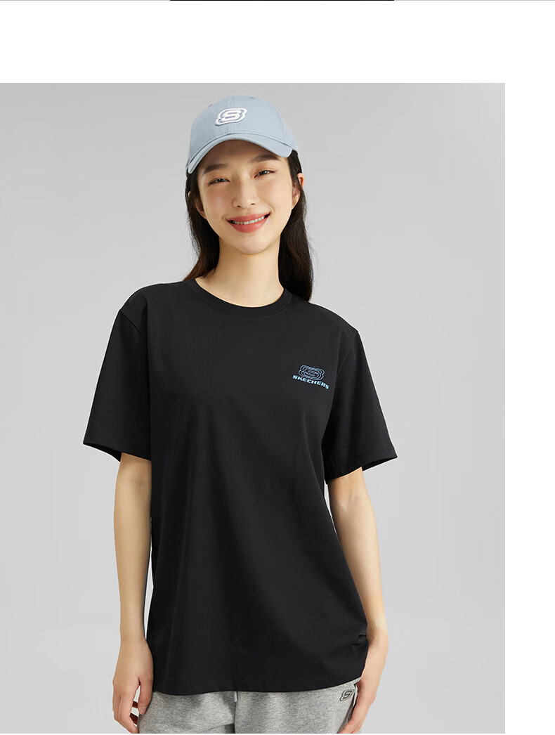 Skechers Summer Unisex Couple Matching Colorful Series Breathable Moisture-Wicking Quick-Drying Cool Short Sleeve T-Shirt L223U165 17
