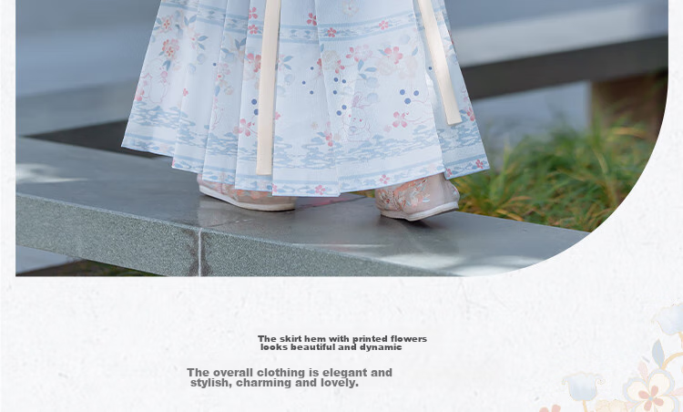 Qibo Girls' New Year Outfit, Winter Children's Hanfu 2026 New Style Ming Dynasty Greeting Costume, Moon White Star Xingxi, Size 150 13