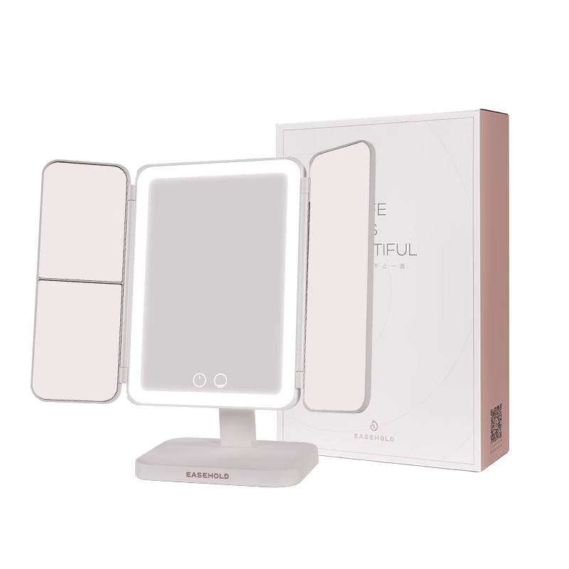 EASEHOLD LED Makeup Mirror with Light, Smart Vanity Mirror, Dressing Mirror, Beauty Lamp, Cosmetic Organizer Gift Box, Shell Mirror, Birthday Gift for Girlfriend Or Wife