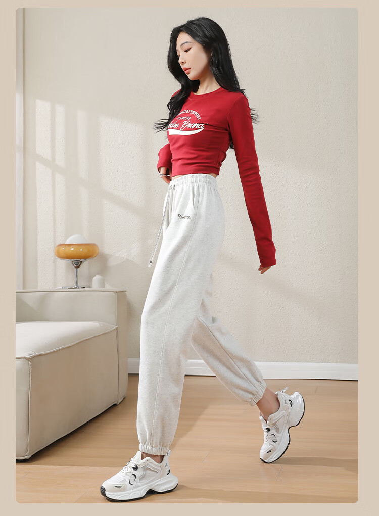 FitonTon Women's Sweatpants, Spring And Summer Style, Loose-Fitting Joggers, Cotton Trousers, Casual Pants for Outdoor Wear, Slimming Effect, Embroidered Sweatpants 15