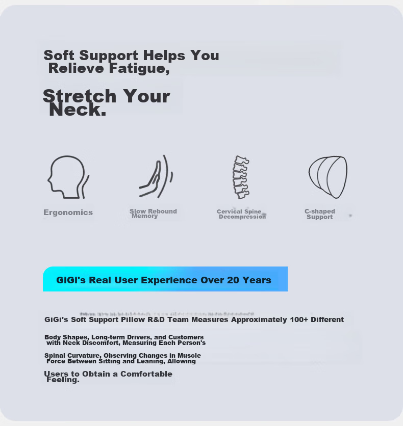 GiGi Car Headrest, Neck Support Pillow for Vehicles, Driver's Seat Cushion, Lumbar Support, Suitable for Maybach And Tesla, Universal Fit 2
