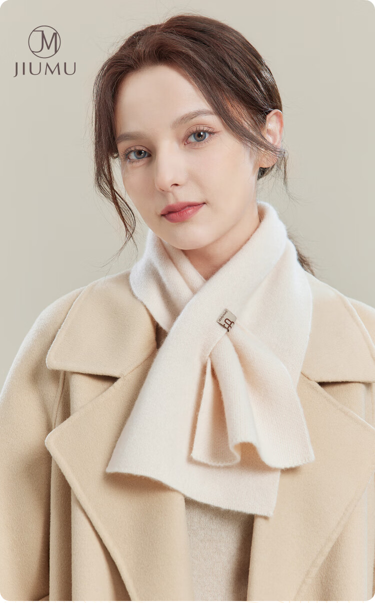 JIUMU 100% Cashmere Small Scarf for Women Autumn Winter Warm Neck Warmer Gift Box for Girls and Moms Birthday Present 1