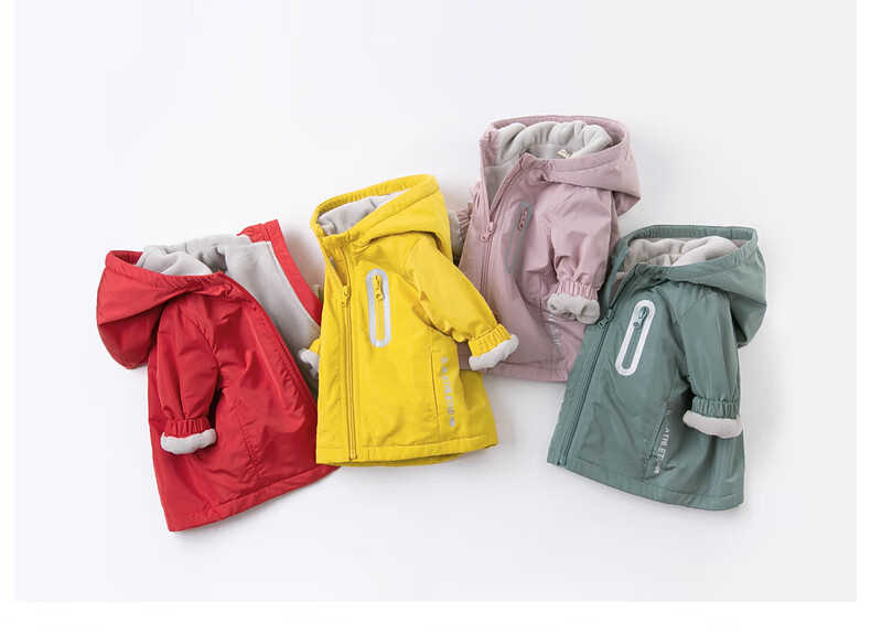DAVE & BELLA Children's Clothing, New Year's Jacket for Boys And Girls, Autumn And Winter Outerwear, Hooded Top for Kids, Baby Clothes with Fleece Lining 14