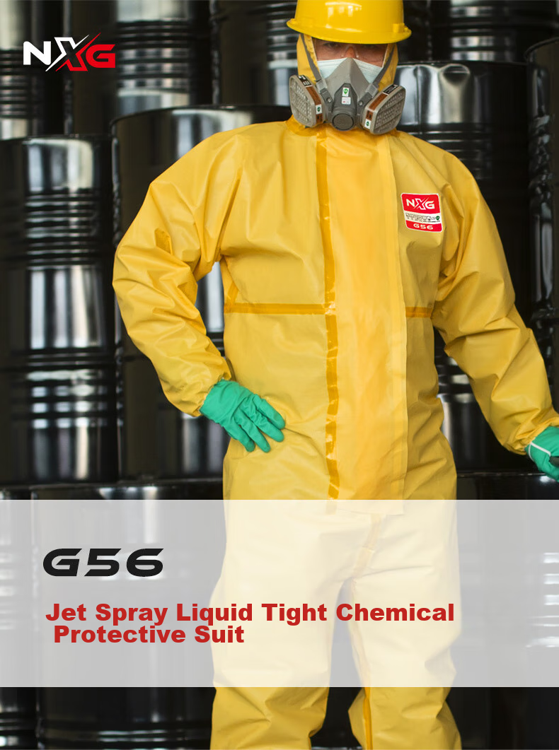 NXG Liquid Resistant Chemical Protective Suit, Laboratory Acid And Alkali Resistant Clothing, Chemical Spray Paint Pesticide Protection Suit, Size G56-L 1
