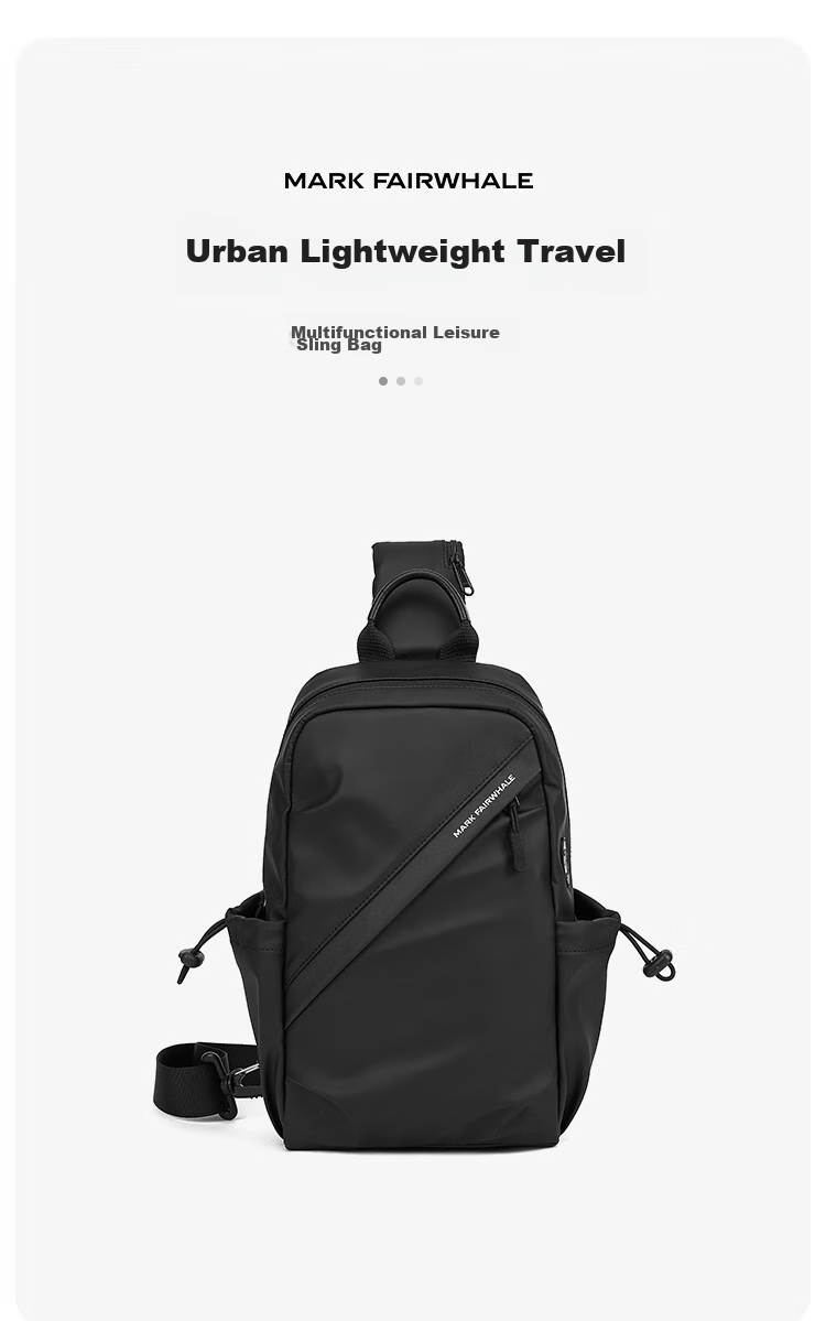 MARK FAIRWHALE High-End Crossbody Bag for Men, Shoulder Bag, Chest Bag, Motorcycle Riding Bag, Large Capacity Water-Resistant Commuter Satchel 6