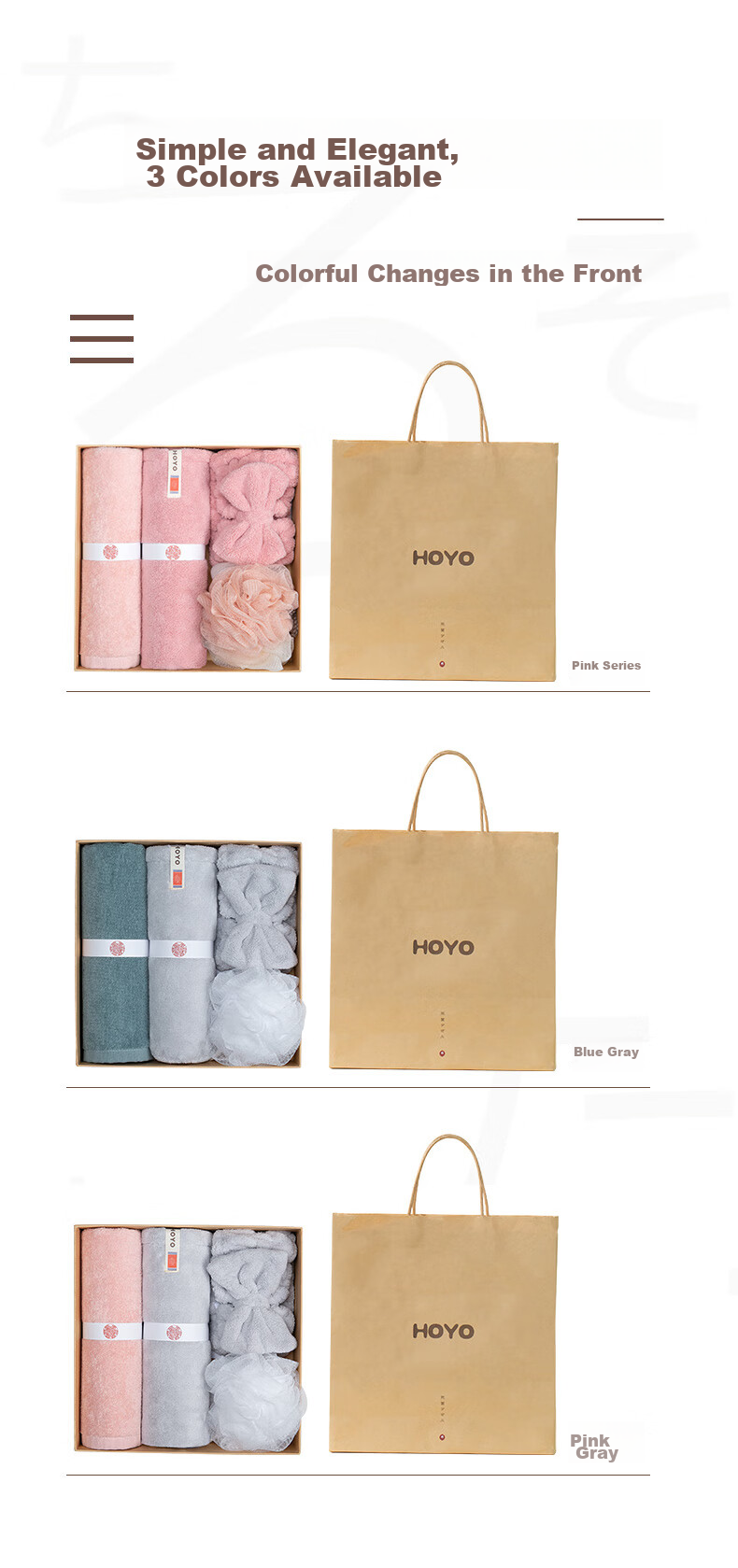 HOYO Japanese Hair Towel, Hair Dryer Cap, Hair Tie, Bath Flower, Toiletry Set of 5 Pieces, Gift Set, High-End Gift Box, Group Purchase, Sports 11