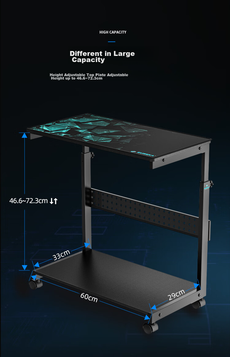 PSEAT Mobile Computer Stand, Multi-Layer Tray Rack for Desktop Computers, Printer Stand, Walnut Color 6