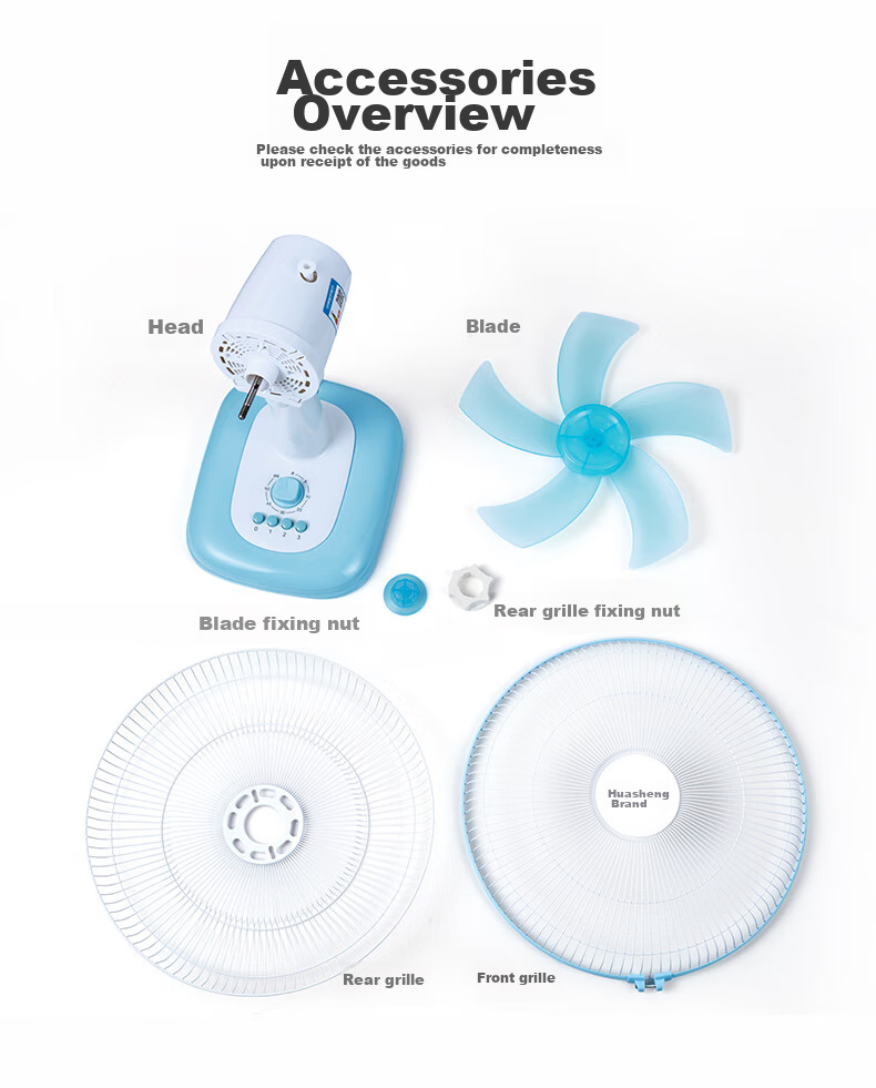 Wahson Electric Fan/Stand Fan/Low Noise Fan/16-Inch High Air Volume Home Office AC Fan with Fixed Frequency WS-A1603A 15