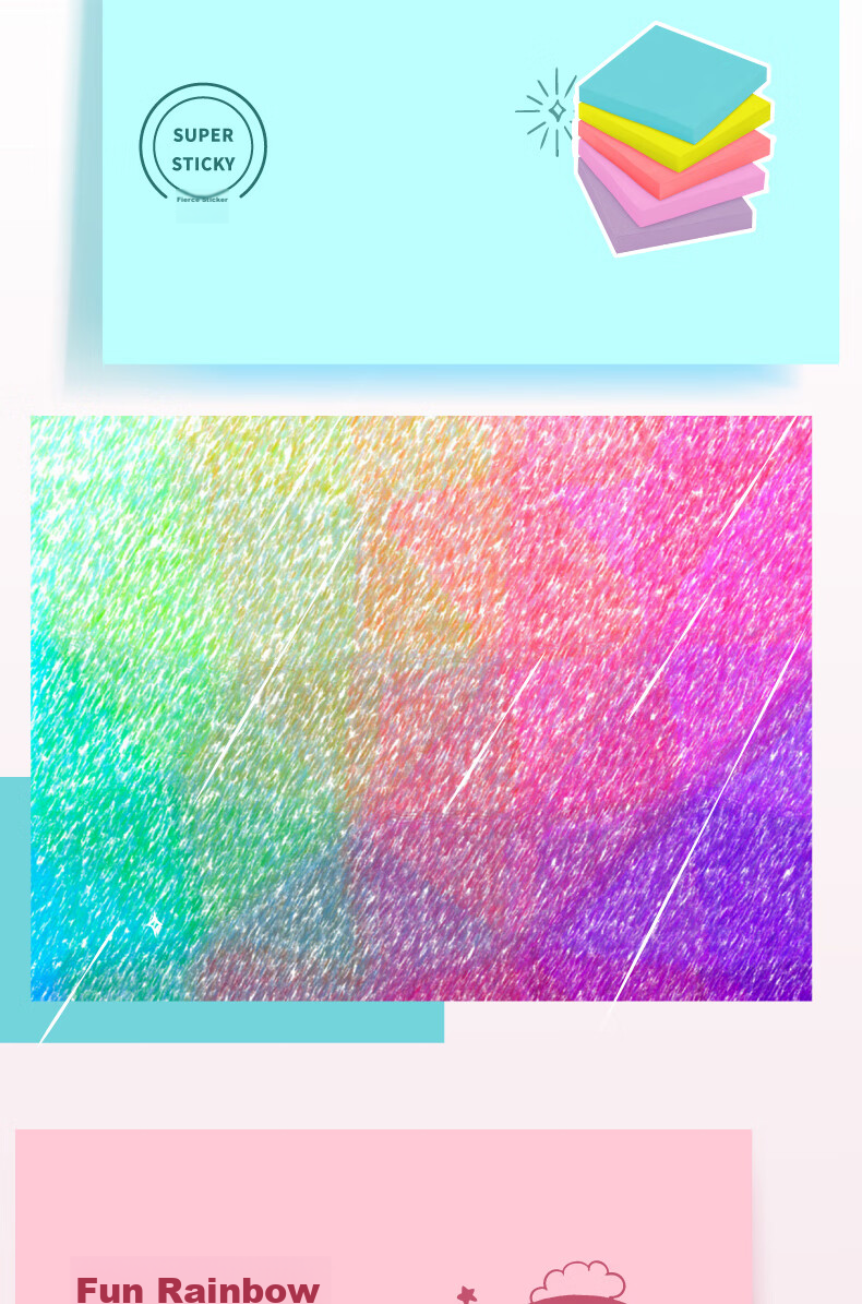 3M Sticky Notes, Memo Pads/Note Paper/Notepad, Office Supplies, School Supplies Stationery, Dureader Fun Series Blue Earth 5 Colors 654-5SST R4 6