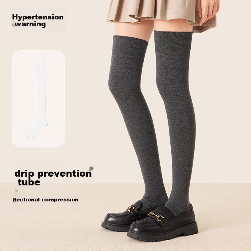 Mianzhuwu Knee-High Stockings for Women, Anti-Slip Thigh Slimming High Tube Socks for Autumn And Winter, 1 Pair
