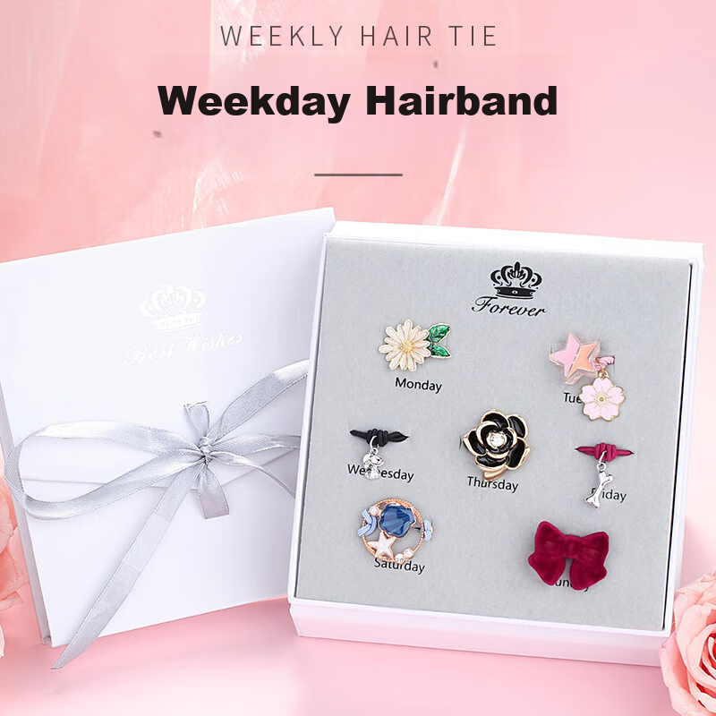 Gunai Weekly Hair Ties, Ponytail Holders, Hair Bands, Headbands, Hair Accessories Set, Birthday Gift for Girlfriend