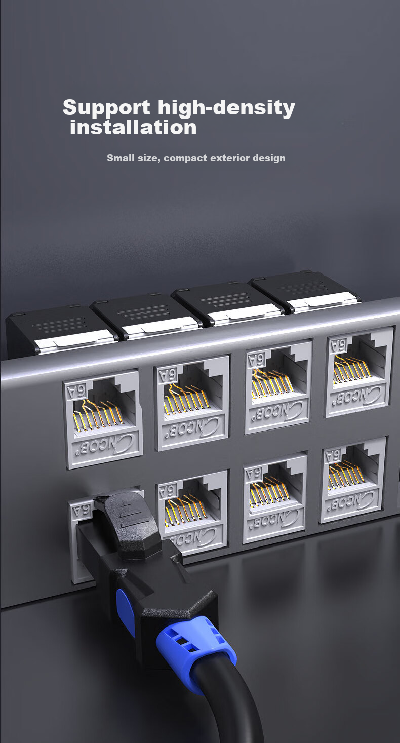 CNCOB Cat6a Network Module, Unshielded Punch-Down Free Modular RJ45 Connector, Computer Network Cable Plug-In Head, MD2006A 6