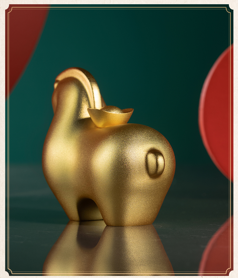Master Tong "Instant Wealth" Desktop Real Gold Plated Horse Ornament Home Decoration Festival Gift 4