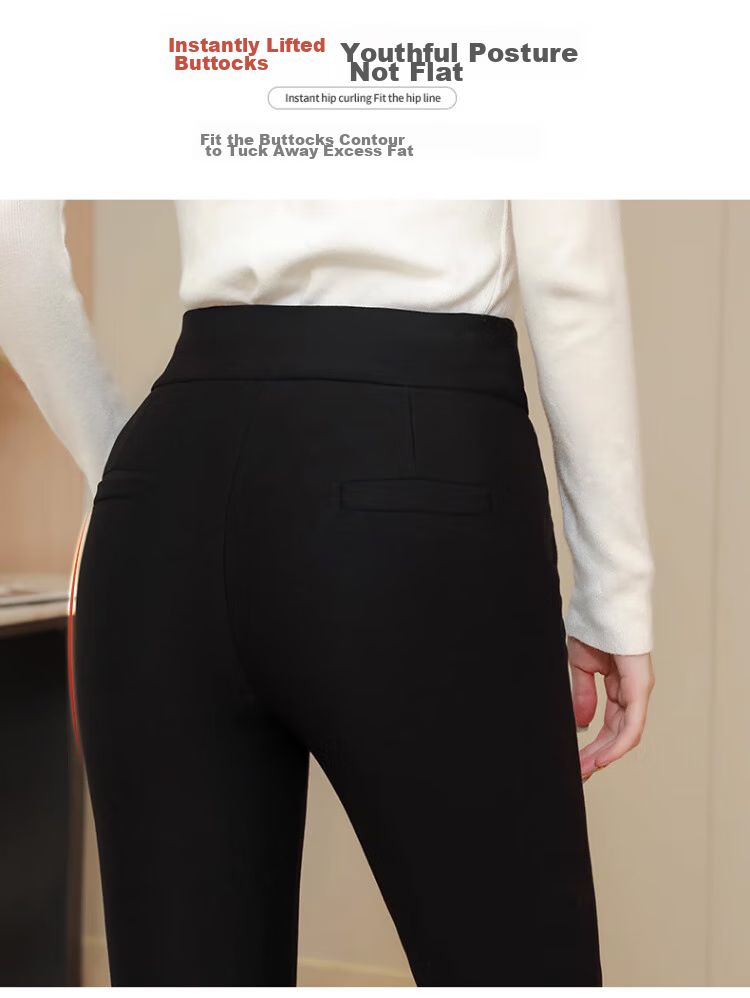 LangSha Thermal Underwear, 100% Wool Warm Pants for Women, Cotton-Lined Leggings for Outdoor Wear, Extra Thick Winter Pants, Cold-Resistant Lambswool Trousers for Women in Northeast China 11