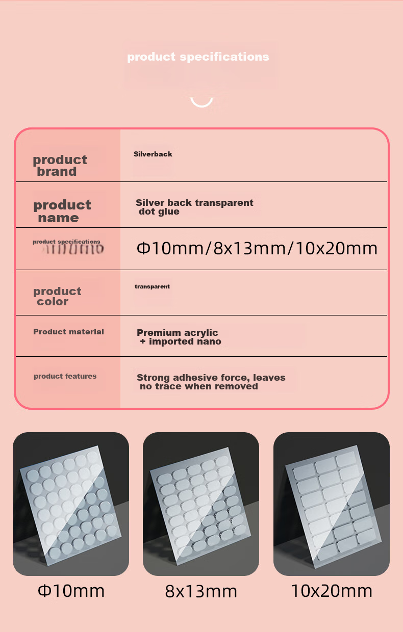 Yinbei Strong Adhesive Double-Sided Tape, Easy to Tear without Residue, High Adhesion Double-Sided Tape Sticker for Car Use without Leaving Glue, 1cm*5m*1mm 9