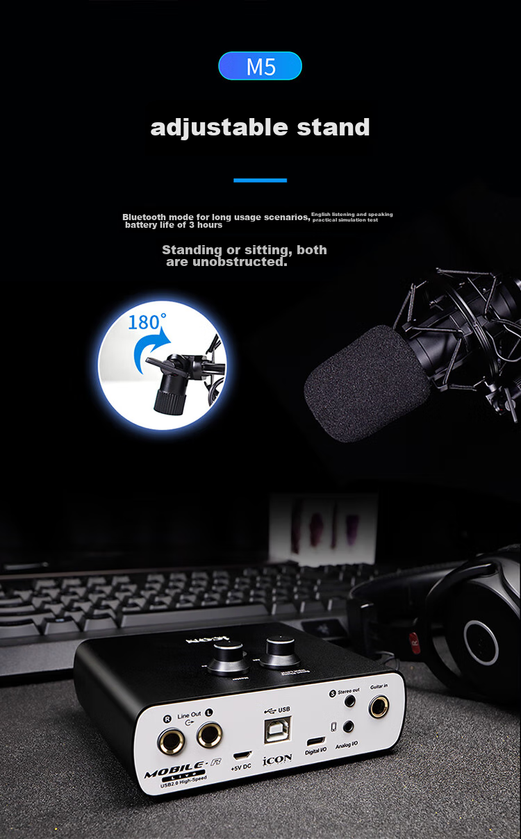 Aiken (iCON) Shield Capacitor Microphone for Shouting, Singing, Hosting Karaoke, Professional Recording, Live Streaming Equipment 8