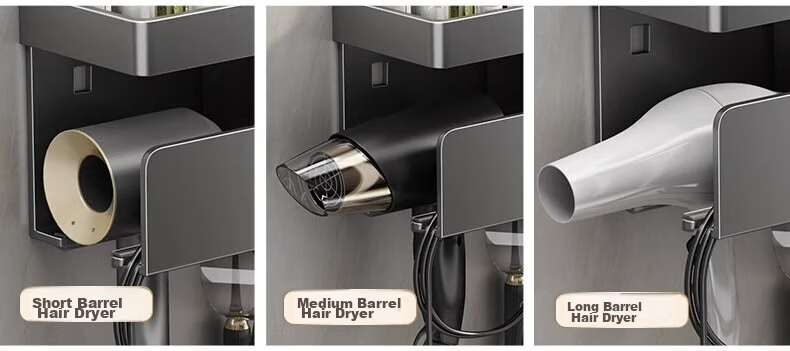 MUYA Electric Toothbrush Holder, Bathroom Storage Rack, Toilet And Bathroom Rinsing Cup, Multifunctional Hair Dryer Wall-Mounted Rack 7