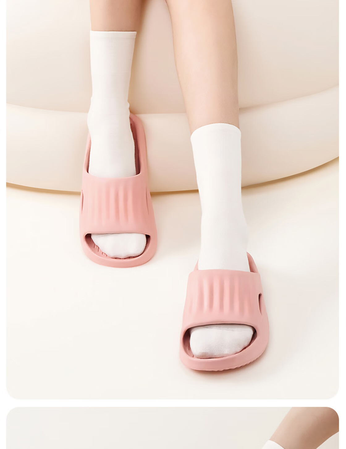 MINISO Soft Cloud Series Bathroom Slippers, Gray, Size 43-44 21