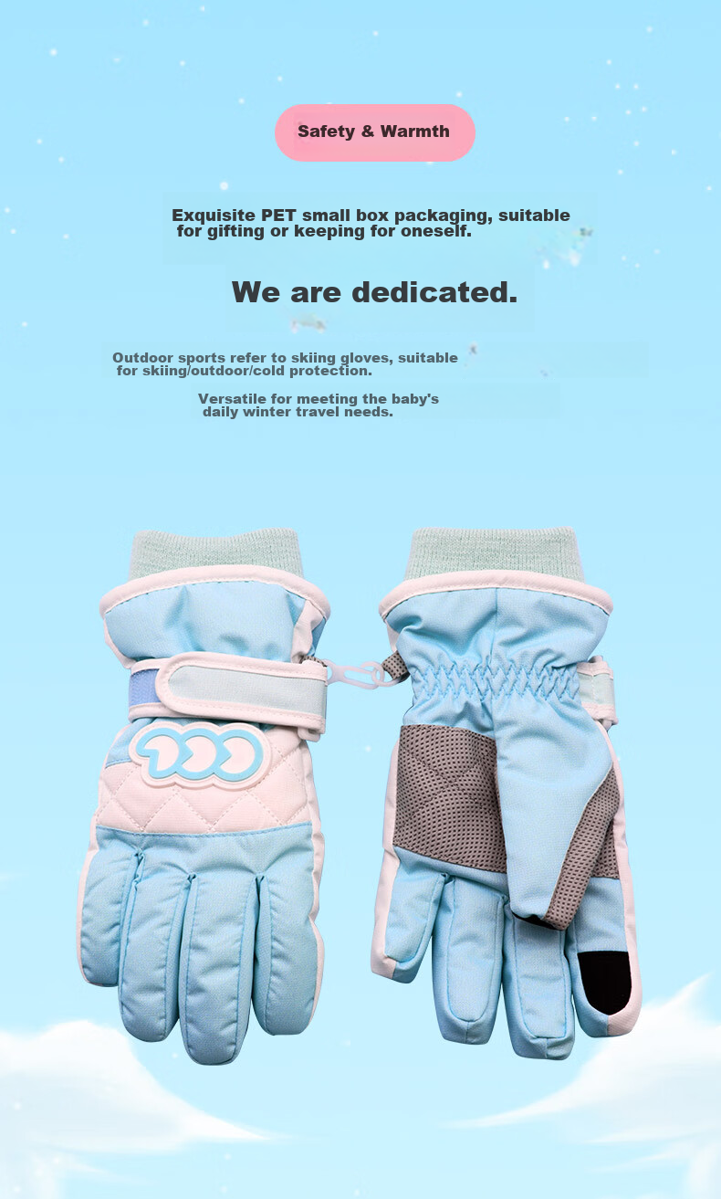 COCOLIC Children's Ski Gloves, Winter Cartoon Design, Fleece-Lined, Thickened Cotton, Warm, for Boys And Girls, CCL-201L01 3