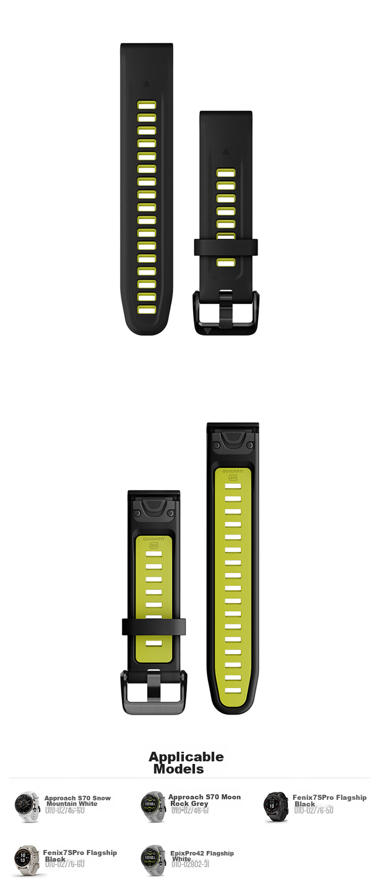 GARMIN Red/dark Gray Silicone Quick-Release Watch Strap (20 mm), Compatible with S70/F7S PRO/EPIX PRO(42) 1