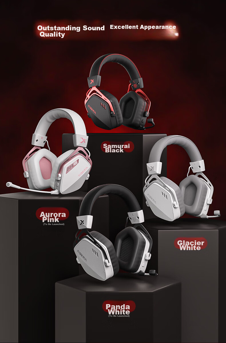 XIBERIA K03S Quad-Mode Gaming Headset with Visual Battery Indicator, Bluetooth Wireless Over-Ear E-Sports Triangular Sound Positioning Warrior Black [Recommended by Xiaodingdang] 16