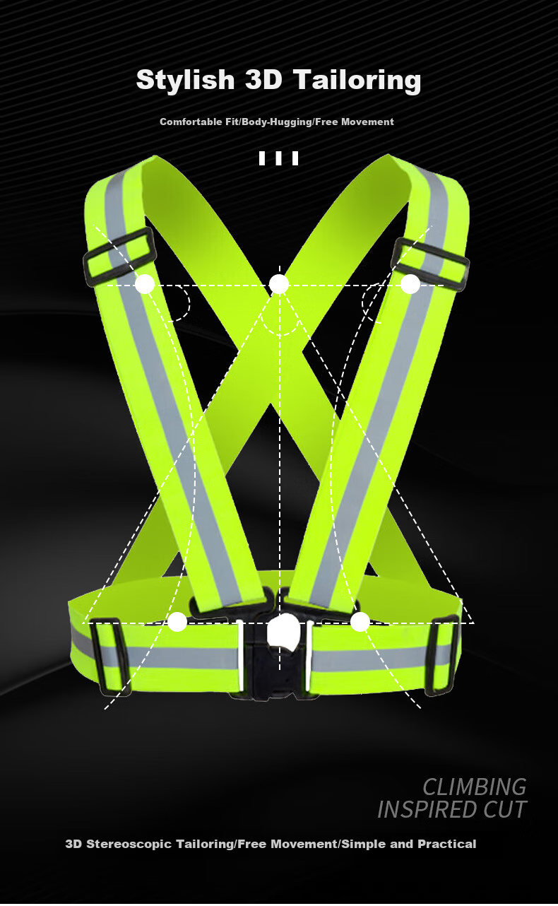 GUANNUODA Reflective Adjustable Elastic Vest, Municipal Construction Safety Warning Vest, Reflective Vest, Customizable 5