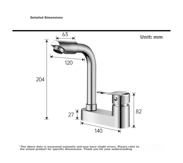 MEJUE Double-Hole Bathroom Sink Faucet, 360° Rotating Washbasin Tap, Hot And Cold Water Faucet, Z-012895 11