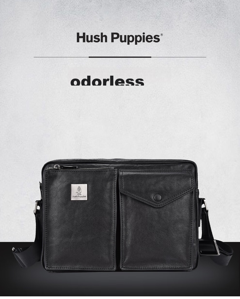 Hush Puppies Shoulder Bag for Men, Genuine Leather Crossbody Bag, Trendy Fashionable Large Capacity Messenger Bag, Business Casual Handbag 1