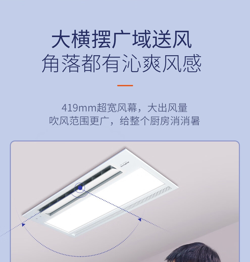AUPU G Series Remote Control Cooling Fan for Kitchen, Integrated Lighting And Cooling, Plasma Purification F166 7