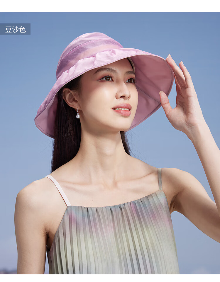 Shanghaigushi Silk Visor Sun Hat for Women, Foldable UV Protection Wide Brim Hat, Gift for Mom 9