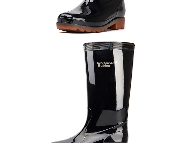 Warrior Men's Mid-High Rain Boots, Adult Waterproof Shoes, Kitchen Shoes, Rubber Boots, Overshoes, 8857 Black, Size 41 14