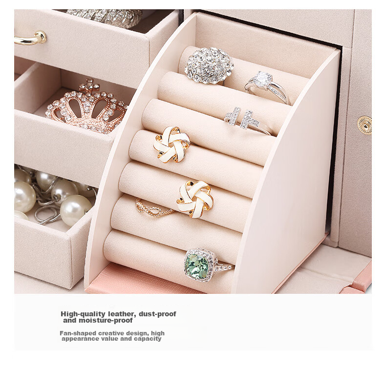 VLANDO Birthday Gift Jewelry Box for Girlfriend, Wedding Gift Storage Box for Bride, High-End Jewelry Box 15