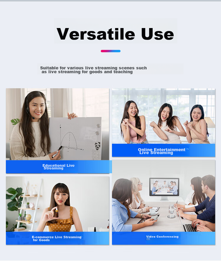 HIKVISION Live Streaming Camera, 4K Ultra HD Camera with 8x Zoom, Vertical Screen, Network Entertainment, Anchor Douyin Beauty Live Streaming And E-Commerce Equipment U168R 16