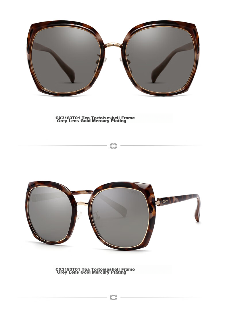 CAXMAN Fashion Cat-Eye Style Sunglasses for Women, Polarized Sunglasses, Casual Face-Flattering Trendy Glasses CX3183 13