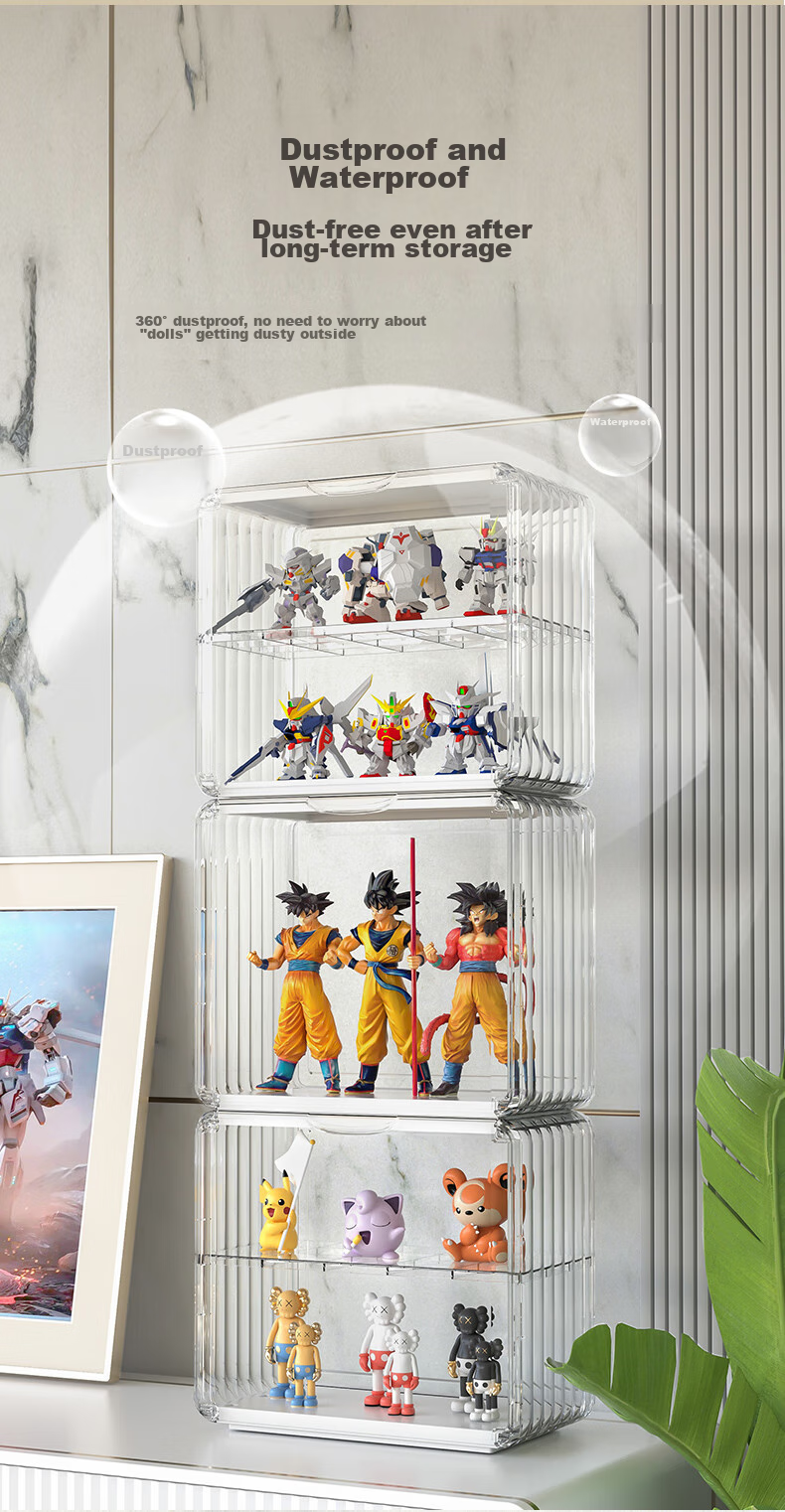 JEKO&JEKO Action Figure Storage Box, Labubu Transparent Blind Box Display Case, Toy Trendy Display Stand, Desktop Model Storage Cabinet 3