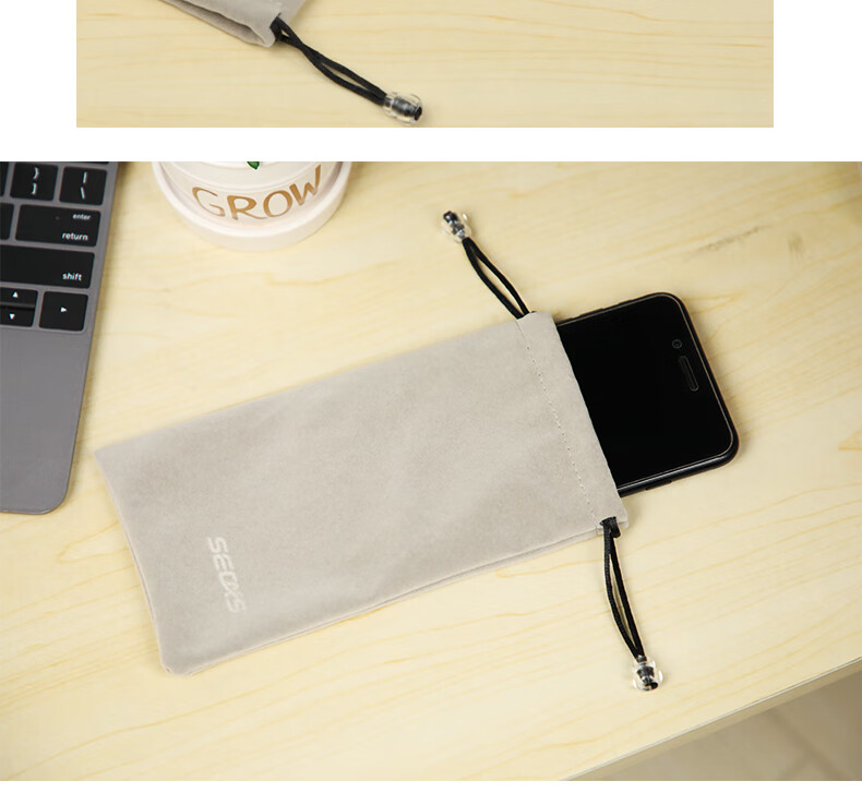 Smorss Phone Storage Pouch for Cables, Power Banks, Portable Chargers, Protective Case, Splitter Box, USB Drive Case, Drawstring Fleece Pouch 10