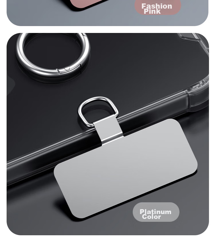 ESCASE Ultra-Thin Metal Clip Phone Case, Universal Clip-On Stand for Huawei, Apple, Android Phones, Lanyard Holder, Multi-Dopamine Compatible, No Case Interference, MO3Pro Black 15