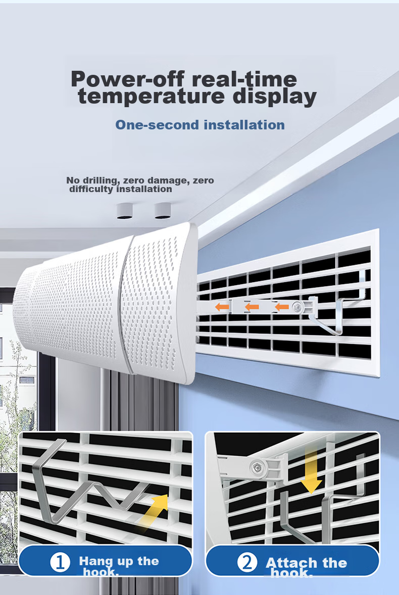 XIAOHUANGHOU Central Air Conditioning Wind Deflector, Duct Air Outlet Anti-Direct Blowing, No Drilling Required, Extendable 58-90CM, High-Quality, Universal, Heating And Cooling 7