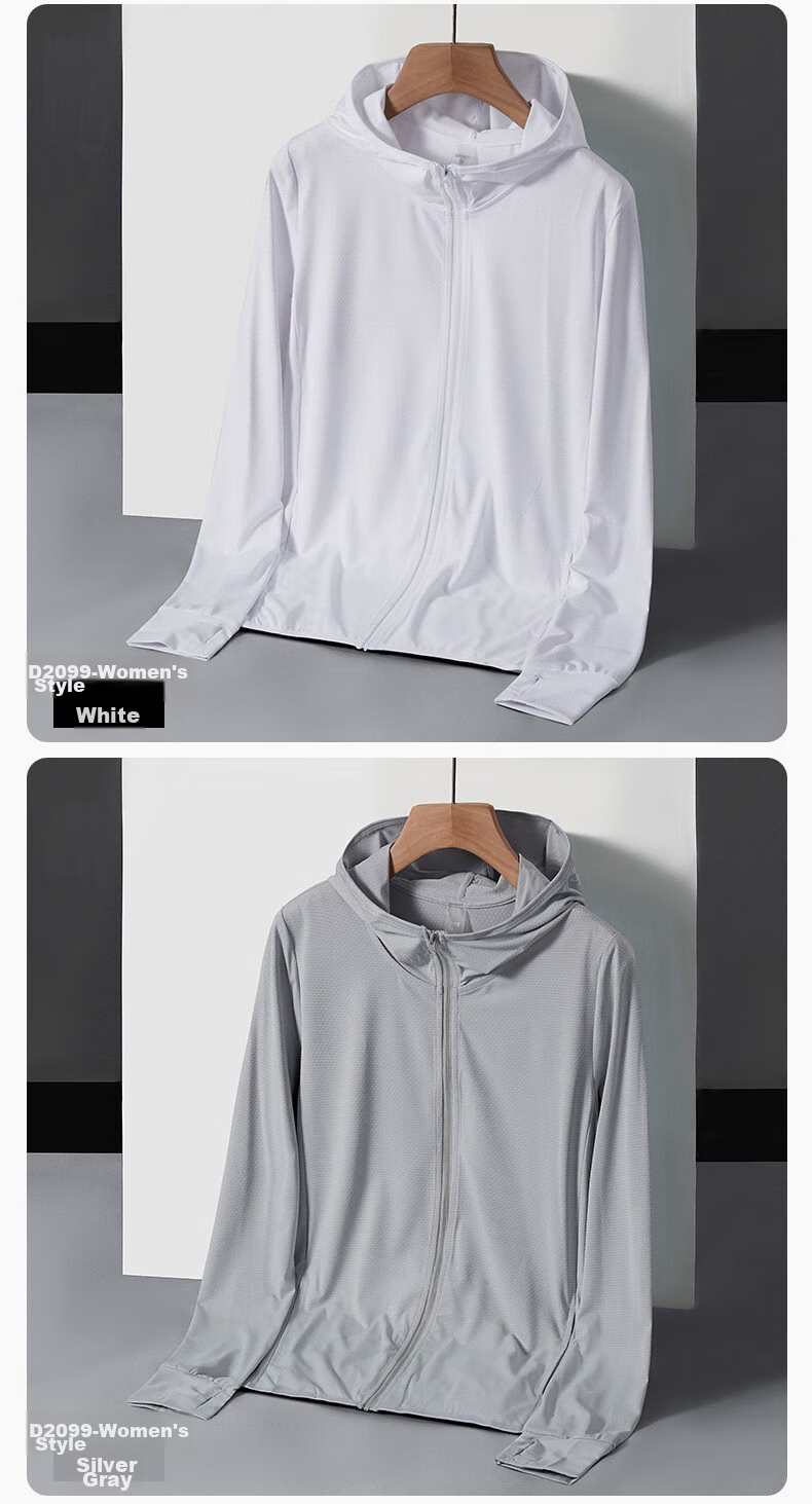JEEP SPIRIT Sun Protection Clothing for Men And Women, Couples Style, Cool Lightweight Breathable Fashion Versatile Skin Coat Sunscreen Jacket, Silver Gray 4XL 22