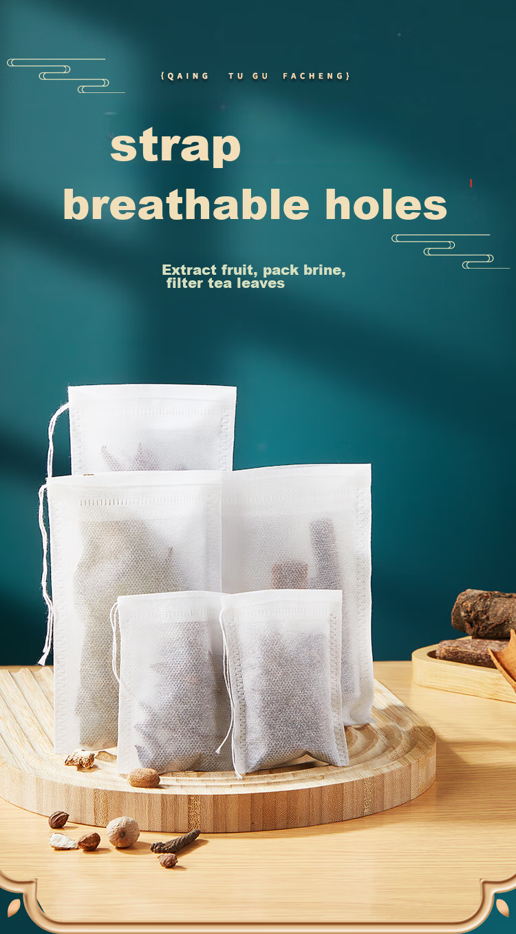 SHUANG YU Non-Woven Filter Bags Tea Bags Chinese Medicine Bags Marinade Bags 100 Disposable Herbal Medicine Bags Spice Pouches Drawstring Style 1